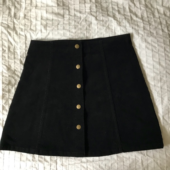 A-line Corduroy Skirt with Snap Buttons - Picture 3 of 5